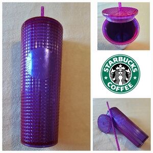 Starbucks Summer 2024 Iridescent Deep Magenta Grid 24 oz Venti Tumbler - NEW